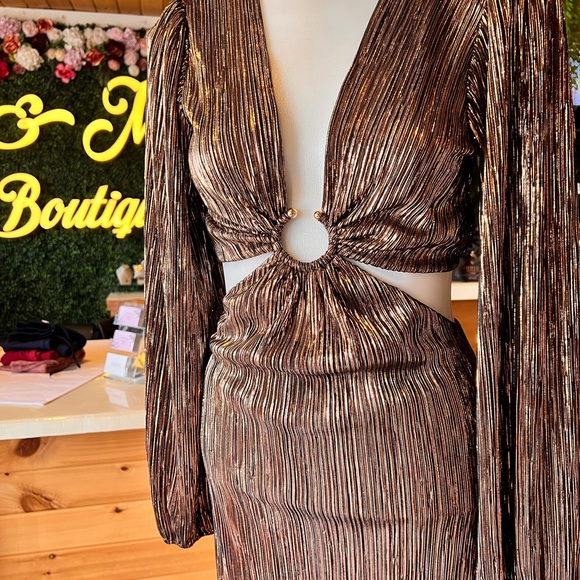 Bronze Midi Dress Cut Out - Picture 7 of 7
